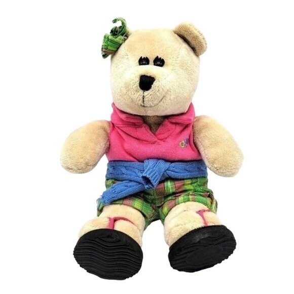 2/$15 Starbucks 62nd Bearista Girl Bear Plush 10" 2007 Summer Vacation Preppy - Picture 1 of 11